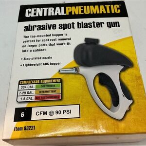 Central Pneumatic Abrasive Spot Blaster Gun Rust Removal Tool‎ 93221 Gray/Black